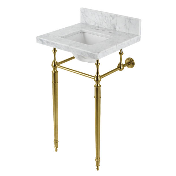 Kingston Brass Edwardian Ceramic Rectangular Console Bathroom Sink with